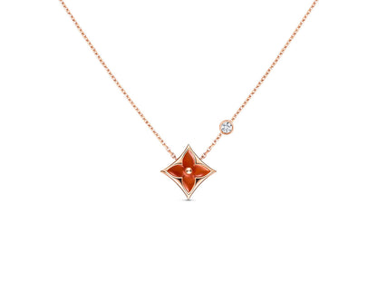 [Kincade Jewelrys]STAR NECKLACE PINK GOLD 1 DIAMOND