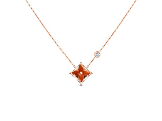 [Kincade Jewelrys]STAR NECKLACE PINK GOLD 1 DIAMOND