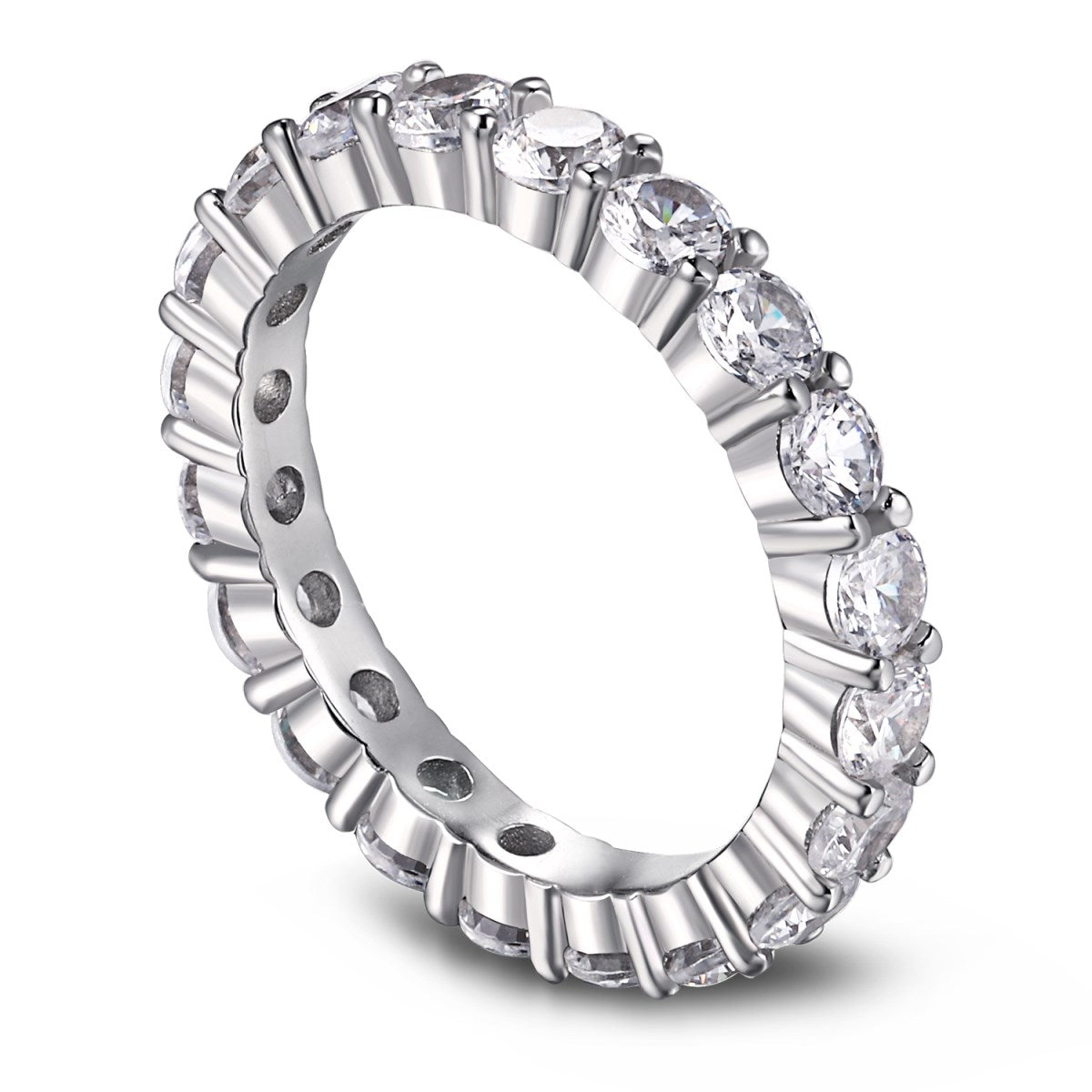 [Kincade Jewelrys]Sparkling Round Cut Tennis Ring