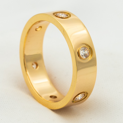 [Kincade Jewelrys]LOVE RING 5.5MM 6 DIAMONDS PINK GOLD