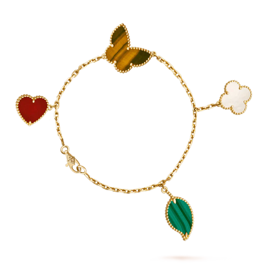 [Kincade Jewelrys]LUCKY SPRING 5 MOTIF GOLD BRACELET