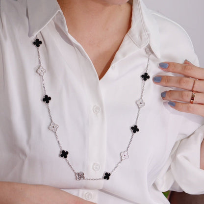 [Kincade Jewelrys]CLOVER 20 MOTIFS ONYX DIAMOND SILVER