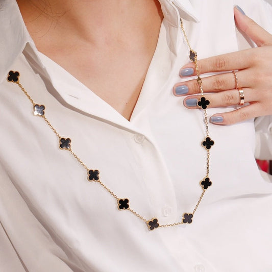 [Kincade Jewelrys]CLOVER 20 MOTIFS ONYX ROSE GOLD