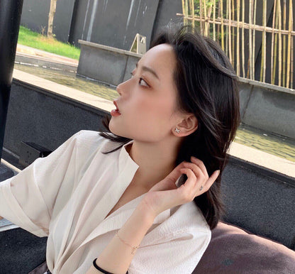 [Kincade Jewelrys]JEUX DE WHITE MOP PINK GOLD DIAMOND EARRINGS