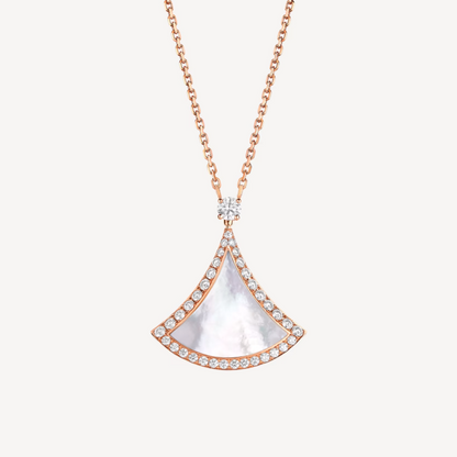 [Kincade Jewelrys]DREAM MOP DIAMOND PAVED PINK GOLD NECKLACE