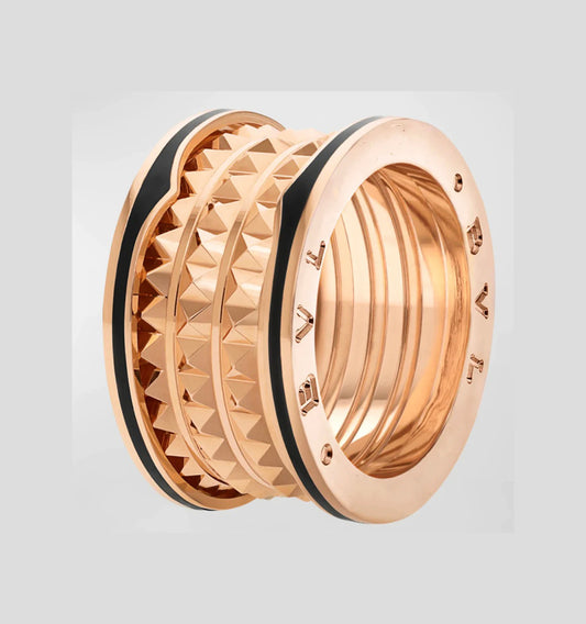 [Kincade Jewelrys]ZERO 1 ROCK BLACK CERAMIC PINK GOLD LARGE MODEL