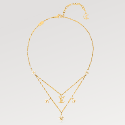 [Kincade Jewelrys]FLOWERGRAM GOLD MOP DOUBLE ROW NECKLACE