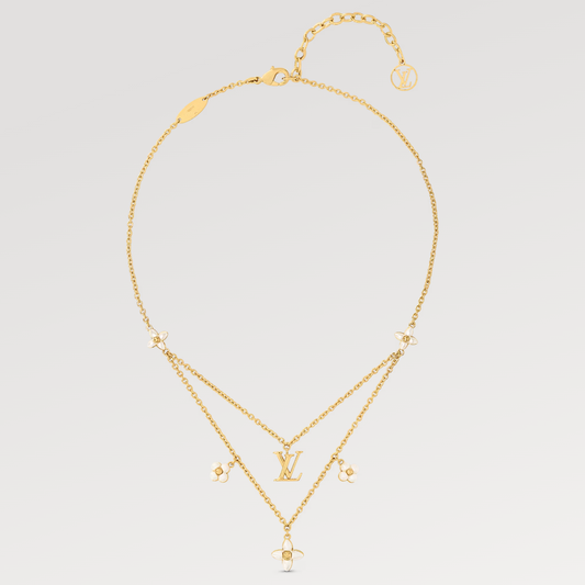 [Kincade Jewelrys]FLOWERGRAM GOLD MOP DOUBLE ROW NECKLACE