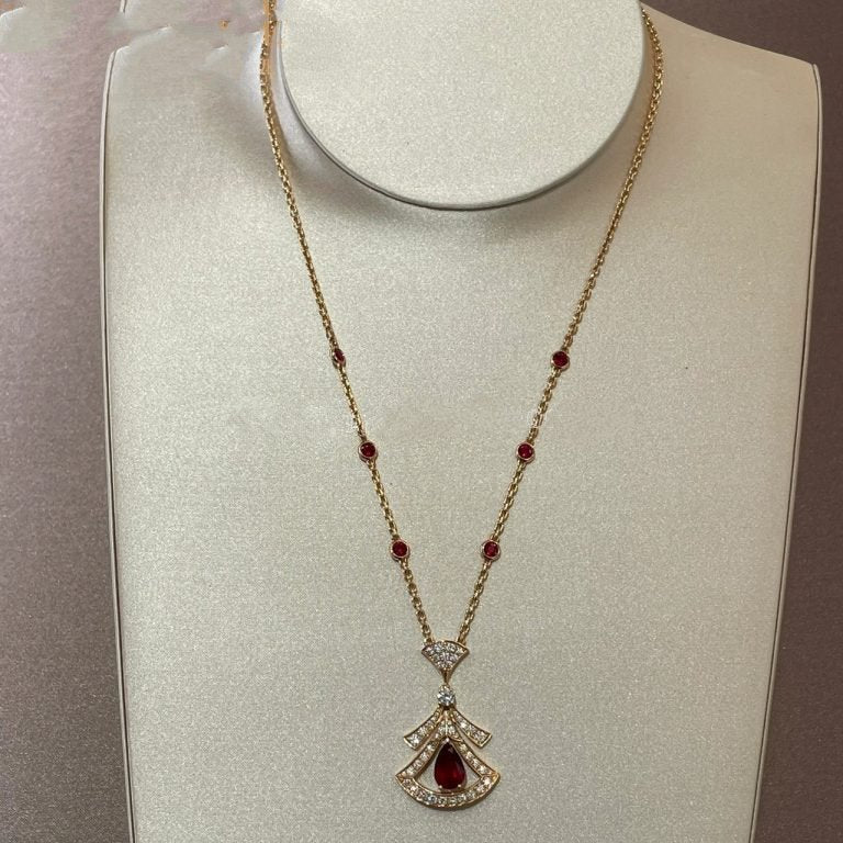 [Kincade Jewelrys]DREAM NECKLACE CARNELIAN DIAMOND PINK GOLD