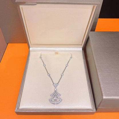 [Kincade Jewelrys]DREAM NECKLACE WHITE DIAMOND SILVER