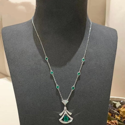[Kincade Jewelrys]DREAM NECKLACE MALACHITE DIAMOND SILVER