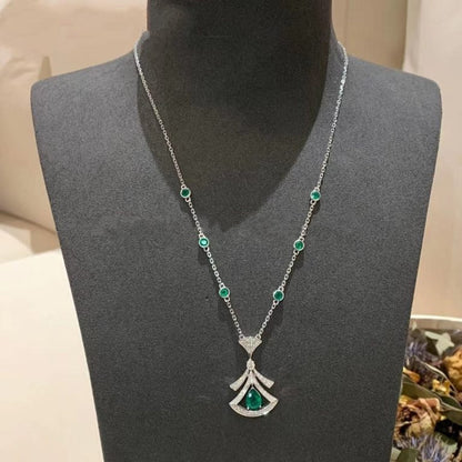 [Kincade Jewelrys]DREAM NECKLACE MALACHITE DIAMOND SILVER