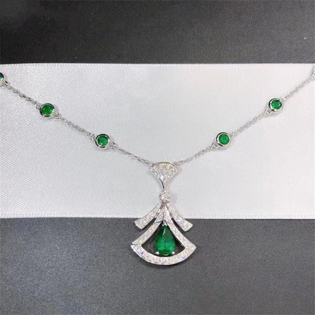 [Kincade Jewelrys]DREAM NECKLACE MALACHITE DIAMOND SILVER