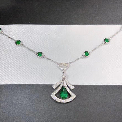 [Kincade Jewelrys]DREAM NECKLACE MALACHITE DIAMOND SILVER