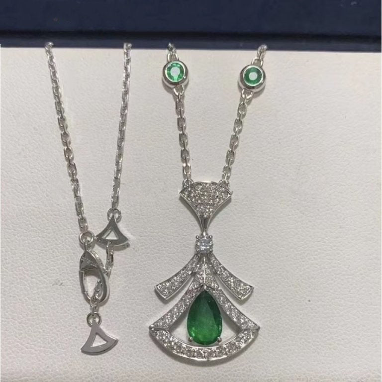 [Kincade Jewelrys]DREAM NECKLACE MALACHITE DIAMOND SILVER