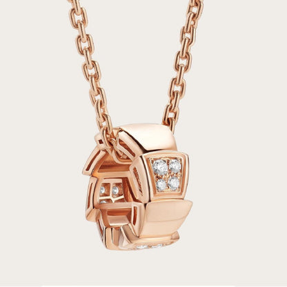 [Kincade Jewelrys]SERPENTI PEDANT DIAMOND PINK GOLD NECKLACE