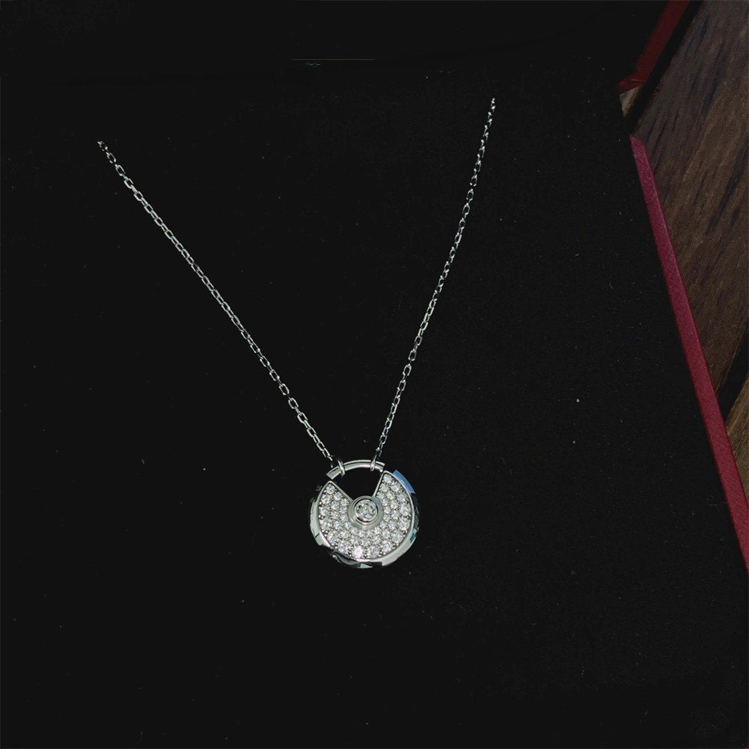[Kincade Jewelrys]AMULETTE SILVER FULL DIAMOND NECKLACE