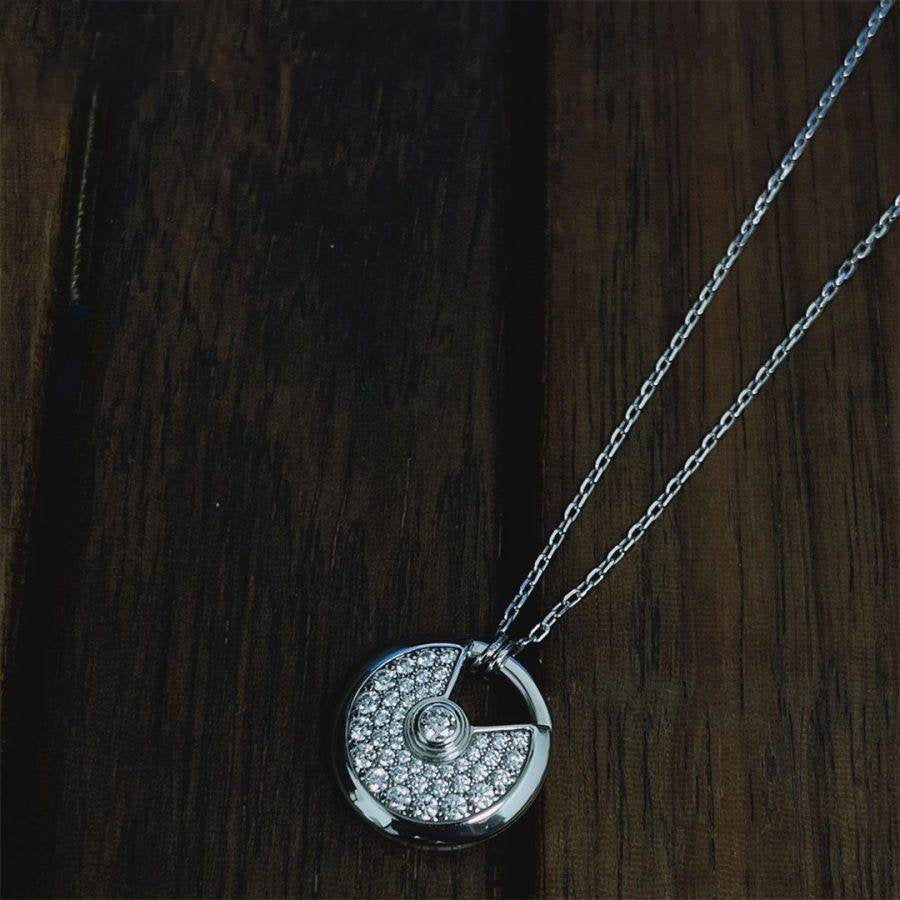 [Kincade Jewelrys]AMULETTE SILVER FULL DIAMOND NECKLACE