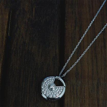 [Kincade Jewelrys]AMULETTE SILVER FULL DIAMOND NECKLACE