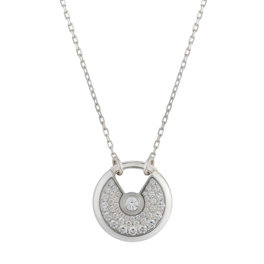 [Kincade Jewelrys]AMULETTE SILVER FULL DIAMOND NECKLACE