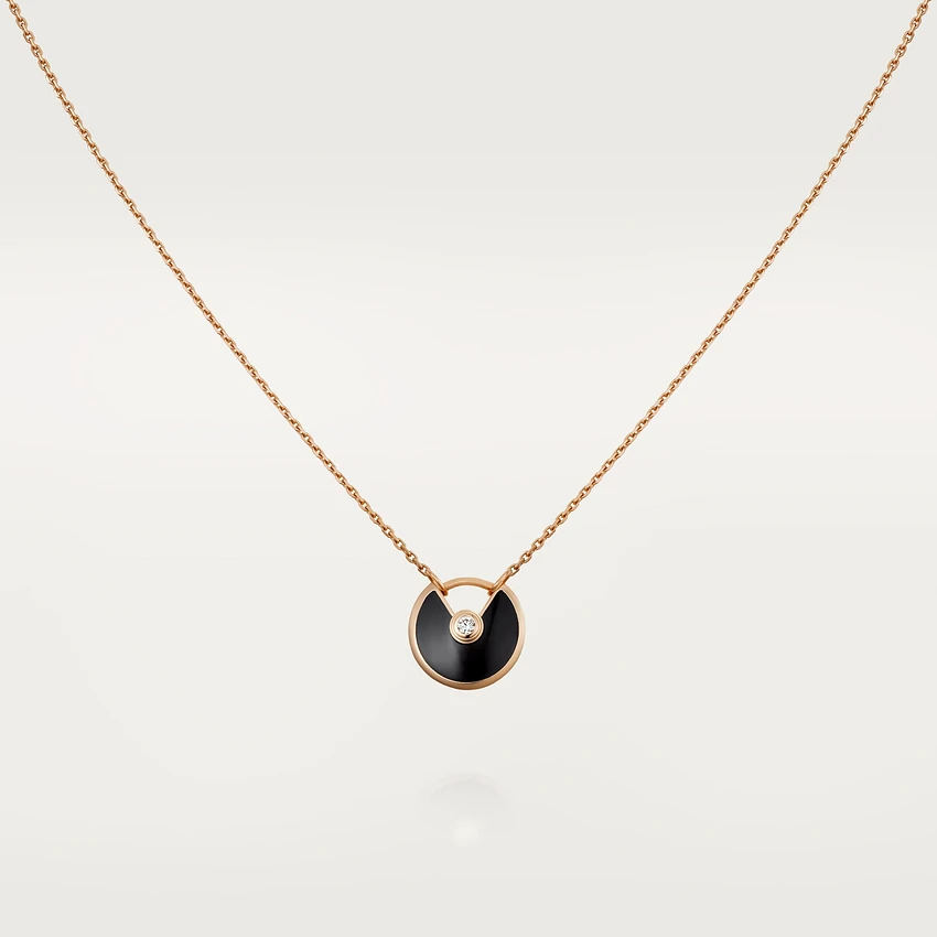 [Kincade Jewelrys]AMULETTE ROSE GOLD ONYX NECKLACE
