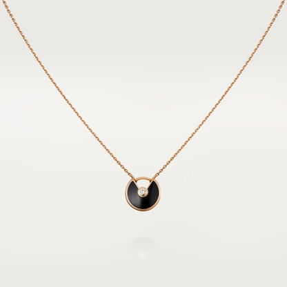 [Kincade Jewelrys]AMULETTE ROSE GOLD ONYX NECKLACE