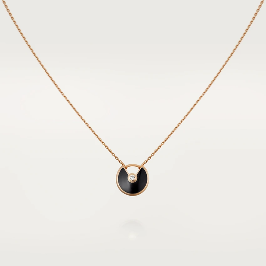 [Kincade Jewelrys]AMULETTE ROSE GOLD ONYX NECKLACE