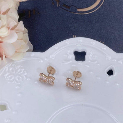 [Kincade Jewelrys]JEUX DE PINK GOLD DIAMOND EARRINGS