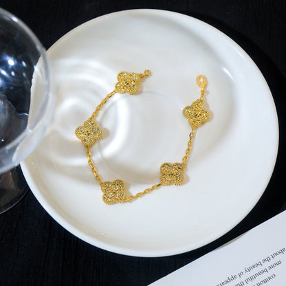 [Kincade Jewelrys]CLOVER 5 MOTIFS BRONZING BRACELET