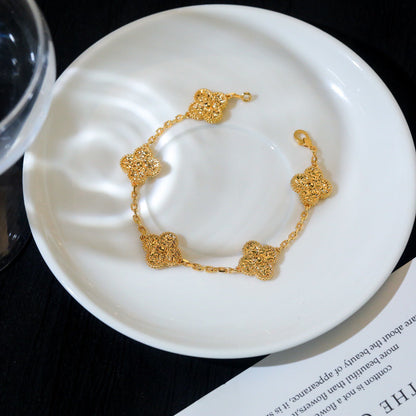 [Kincade Jewelrys]CLOVER 5 MOTIFS BRONZING BRACELET