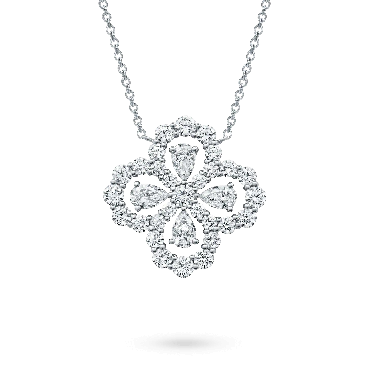 [Kincade Jewelrys]LOOP NECKLACE FULL MOTIF DIAMOND 16MM MULTIPLE COLORS
