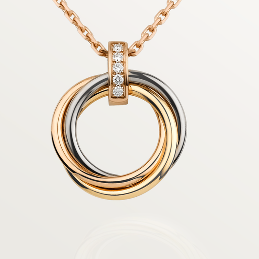 [Kincade Jewelrys]TRINITY NECKLACE GOLD  DIAMONDS