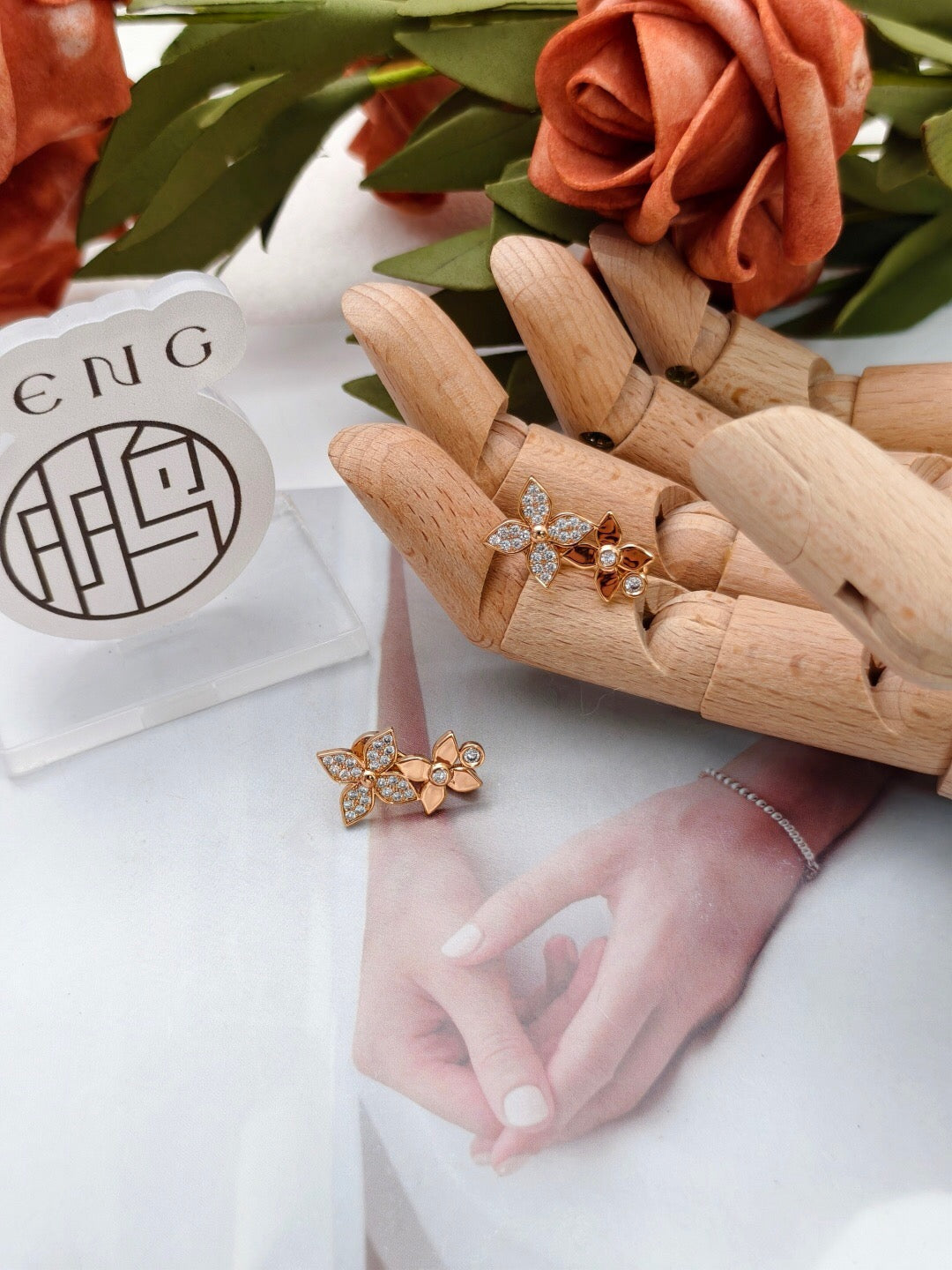 [Kincade Jewelrys]STAR BLOSSOM STUD EARRINGS DIAMONDS