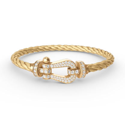 [Kincade Jewelrys]FORCE LARGE HORSESHOE FULL DIAMOND BRACELET GOLD