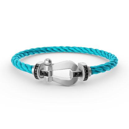 [Kincade Jewelrys]FORCE LARGE HORSESHOE BLACK DIAMOND BRACELET SILVER