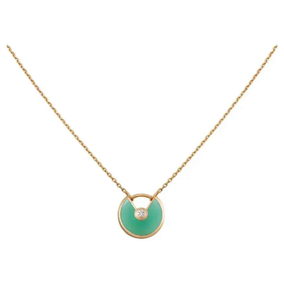 [Kincade Jewelrys]AMULETTE GOLD MALACHITE NECKLACE