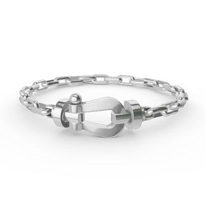[Kincade Jewelrys]FORCE LARGE HORSESHOE CLASP  METAL BRACELET