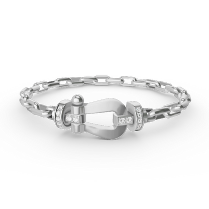 [Kincade Jewelrys]FORCE LARGE HORSESHOE CLASP  METAL BRACELET
