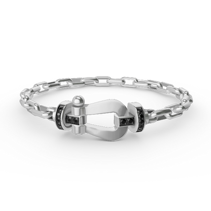 [Kincade Jewelrys]FORCE LARGE HORSESHOE CLASP  METAL BRACELET
