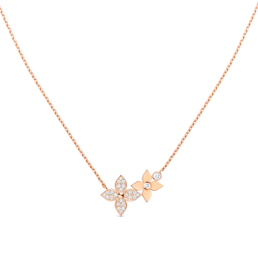 [Kincade Jewelrys]STAR BLOSSOM NECKLACE PINK GOLD DIAMONDS