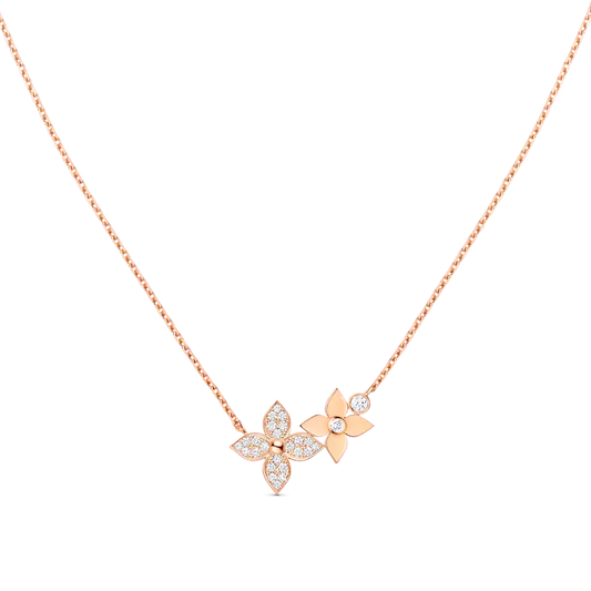 [Kincade Jewelrys]STAR BLOSSOM NECKLACE PINK GOLD DIAMONDS