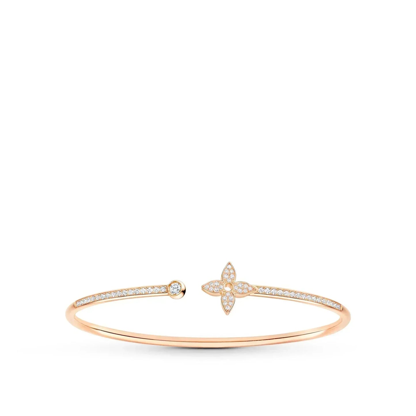 [Kincade Jewelrys]IDYLLE PINK GOLD OPEN BRACELET DIAMOND PAVED