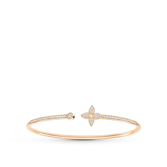[Kincade Jewelrys]IDYLLE PINK GOLD OPEN BRACELET DIAMOND PAVED