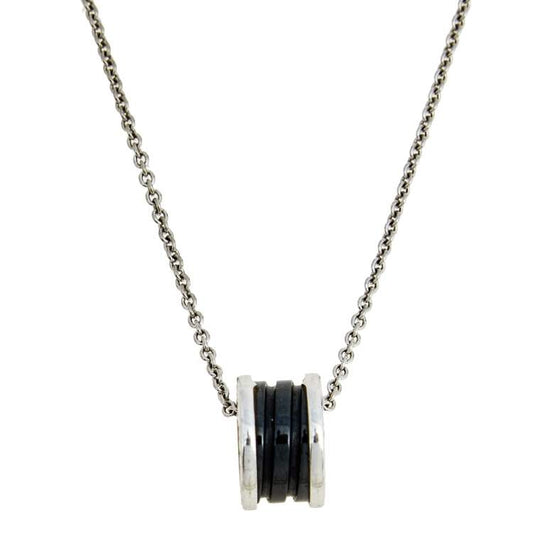 [Kincade Jewelrys]ZERO 1 BLACK CERAMIC SILVER NECKLACE
