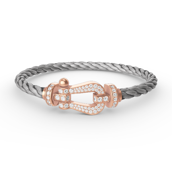 [Kincade Jewelrys]FORCE LARGE HORSESHOE FULL DIAMOND BRACELET ROSE GOLD