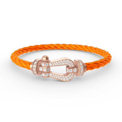 [Kincade Jewelrys]FORCE LARGE HORSESHOE FULL DIAMOND BRACELET ROSE GOLD