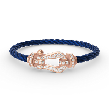 [Kincade Jewelrys]FORCE LARGE HORSESHOE FULL DIAMOND BRACELET ROSE GOLD