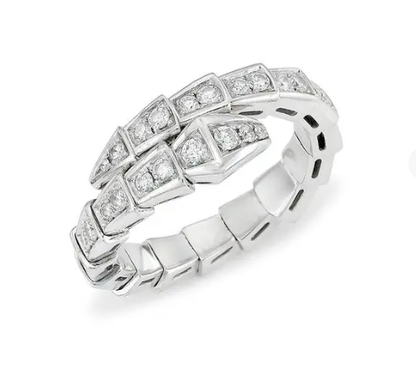 [Kincade Jewelrys]SERPENTI RING SILVER DIAMOND PAVED 4MM