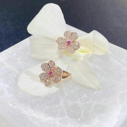 [Kincade Jewelrys]FRIVOLE PINK GOLD FLOWER DIAMOND EARRINGS