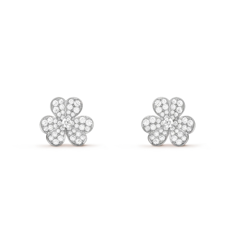 [Kincade Jewelrys]FRIVOLE SILVER FLOWER DIAMOND EARRINGS